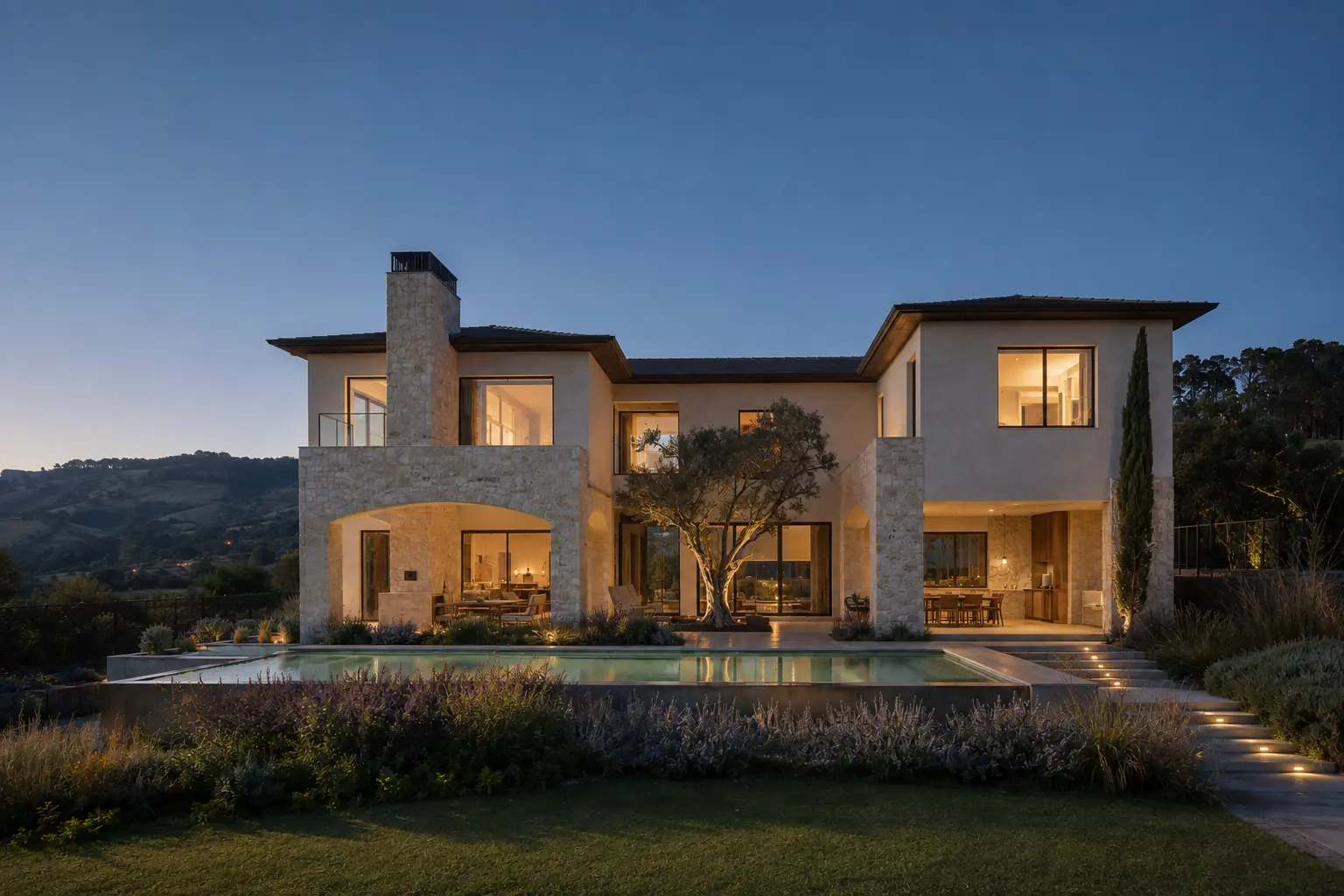 Villa Pedra Clara — fachada e implantação